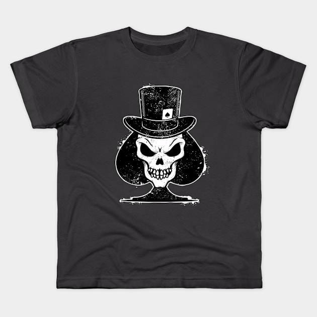 Ace of spades skull Kids T-Shirt by zoljo